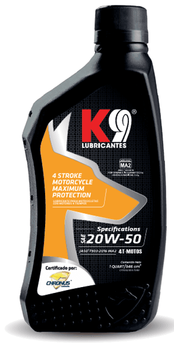 Ejemplo de K9 4 Stroke Motorcycle Maximum Protección MA/MA-2 SAE 20W-50