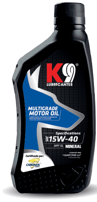 Ejemplo de K9 Multigrade Motor Oil API SL SAE 15W-40 Mineral